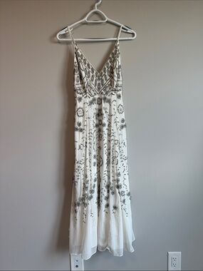 NWT Asos Edition White Beaded V-Neck Spaghetti Strap Dress with low back